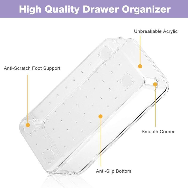 13Pcs Desk Drawer Organizer Set 5-size Versatile Vanity and Desk Drawer Storage
