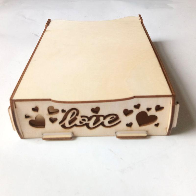 Love Holder Wooden Wedding Heart Drop Box for Guest Book Message Rustic Decor