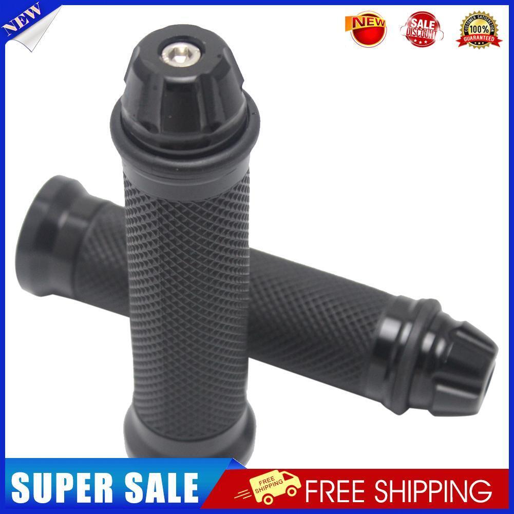 Aluminum Rubber Gel Hand Grips for 22mm Handle Bar Motorcycle (Black)