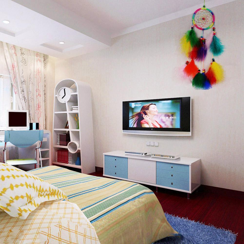 Colorfull Dream Catcher Feather Crafts Handmade Home Hanging Gifts