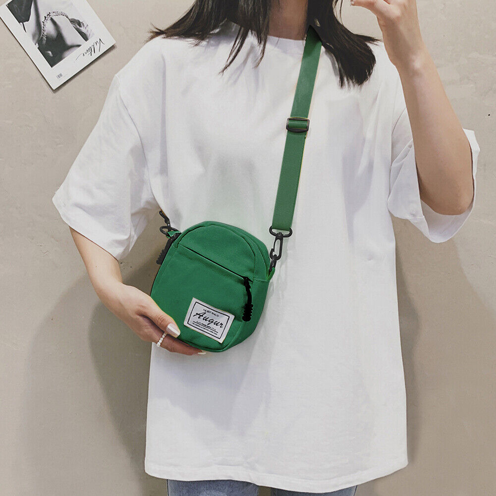 Fashion Women Canvas Patchwork Crossbody Bag Casual Mini Handbags (Green)