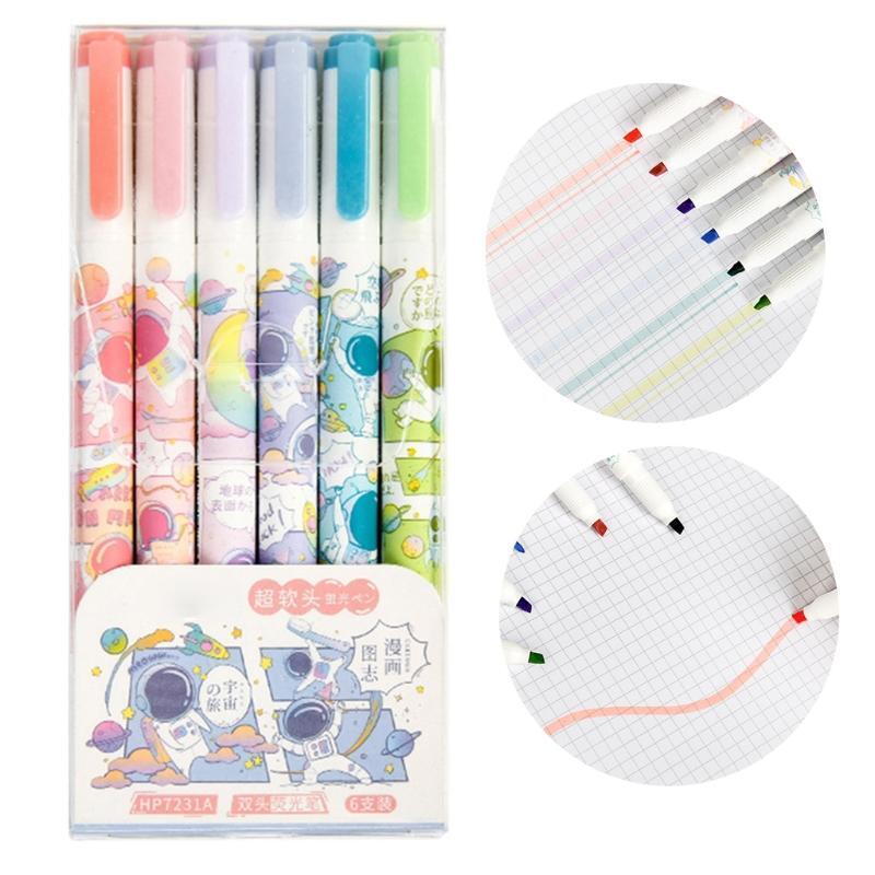 Wenxi Double Ended Highlighter Markers Plastic Pen Set for Students Taking Note