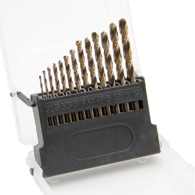 13 Pieces HSS Bench Twist Drill Bit Set for Daily Home Maintenance High Hardness