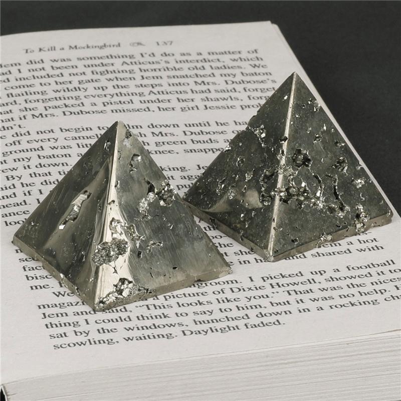 Pyramid Statue Pyrite Crystal Ore Desktop Adornment Decoration Women Men Gift