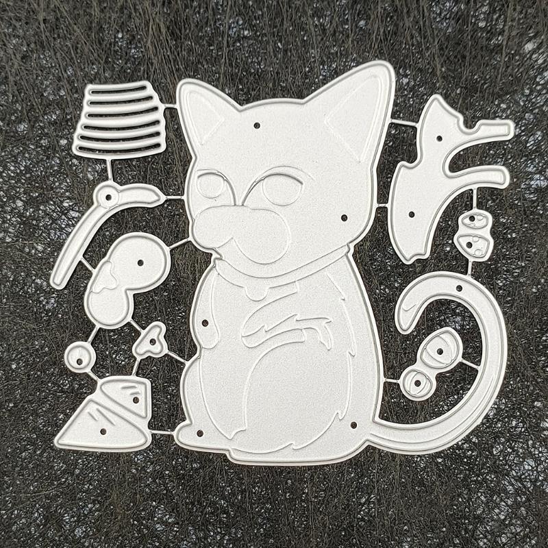 Cute Sitting Cat Carbon Steel Cutting Dies DIY Scrapbooking Photo Album Cards