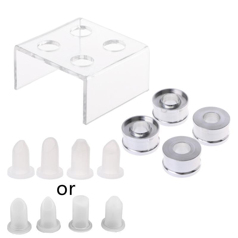 9PCS Silicone Lipstick Mold Mould with Metal Ring and Stand Set for DIY Lipstick