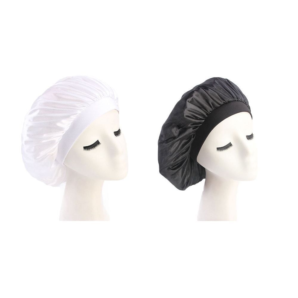 Night Sleep Wide Band Head Cover Bonnet Headwrap Chemo Cap Satin Stretch Hat