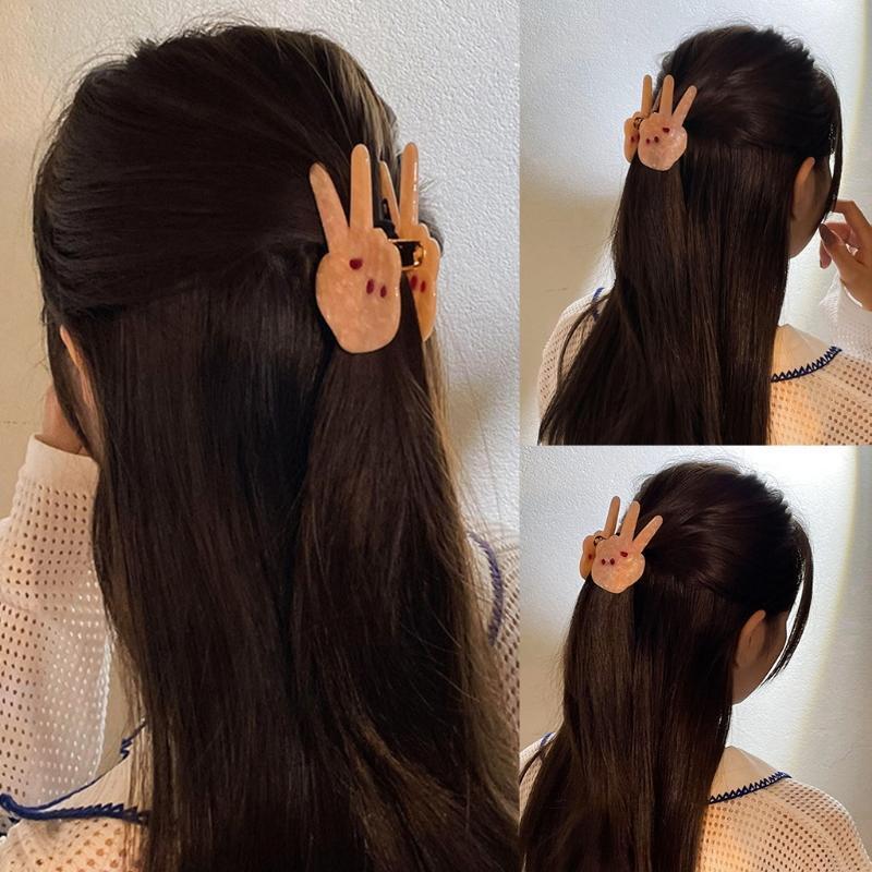 Cute V Gesture Shape Hairpin Simple Hair Bangs Headdress Cartoon Style Hairpin