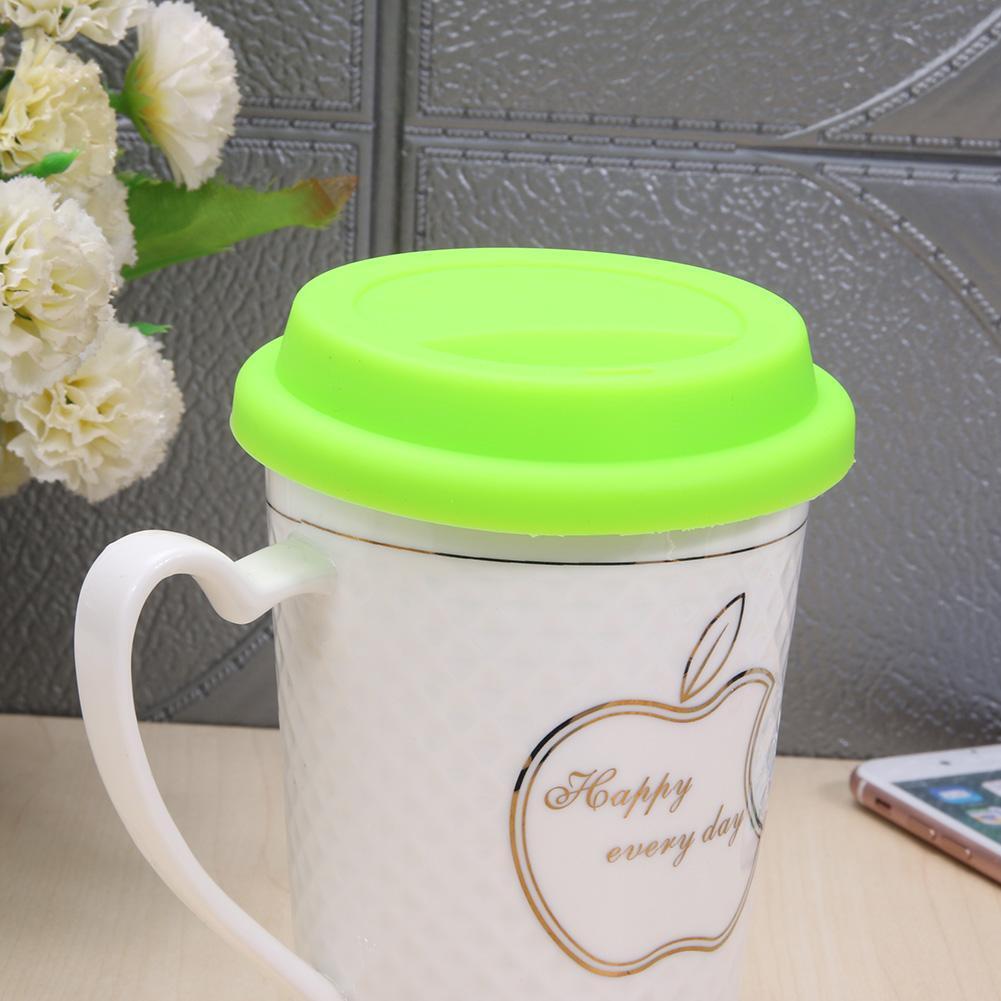 Silicone Insulation Anti-Dust Cup Cover Tea Coffee Sealing Lid Cap(Green)