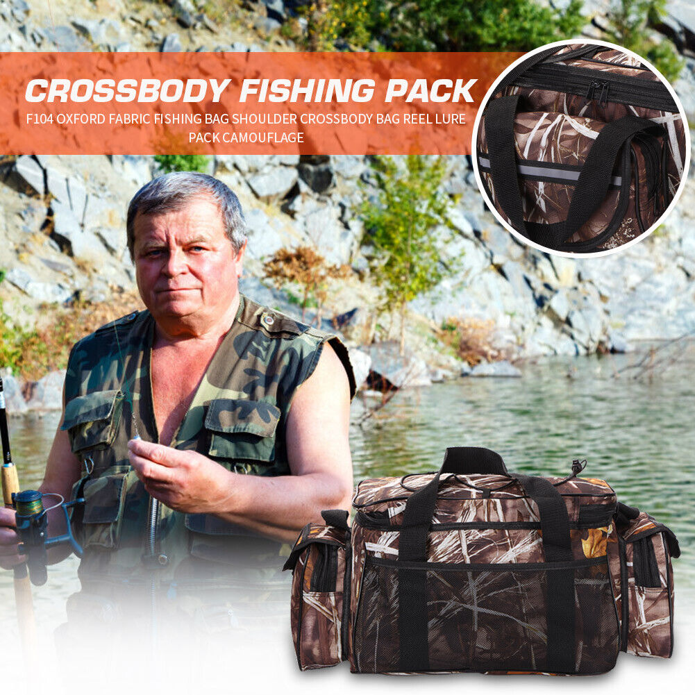 F104 Fishing Bag Oxford Fabric Lure Storage Pack Shoulder Crossbody Bag