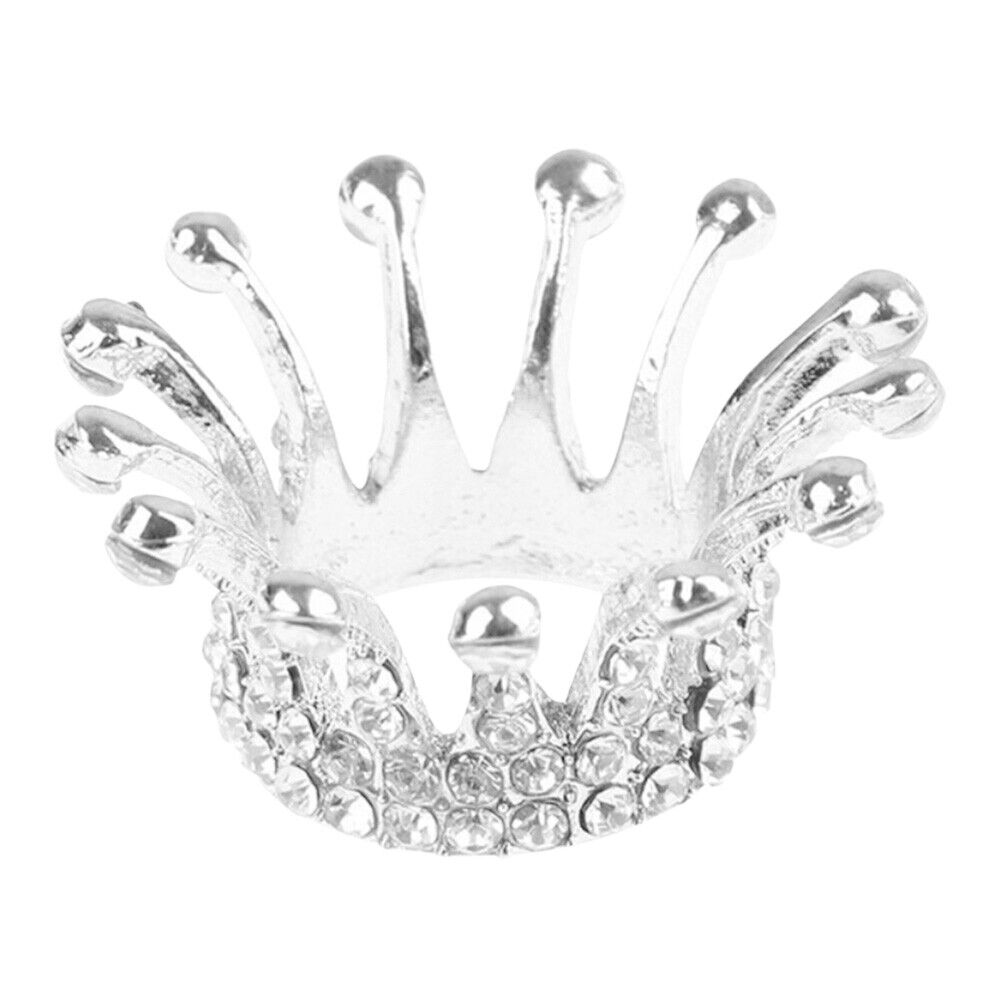 Rhinestones Crown Nail Brush Holder Manicure Pens Displayer Stand (02)