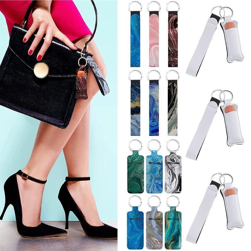 40Pcs Neoprene Lipstick Holder Wristlet Keychain Protective Cases for Women DIY