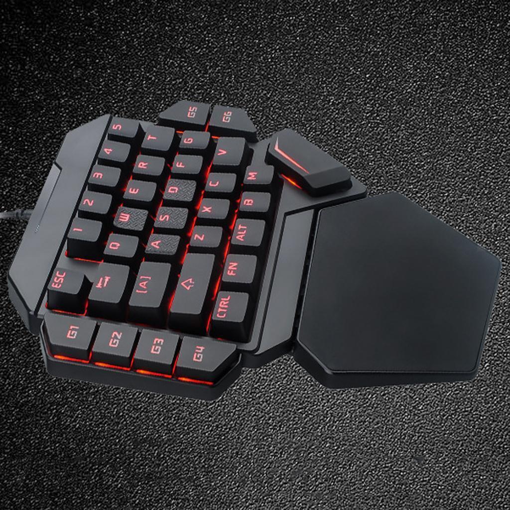 Mini LED Backlit Keyboard Left Game Keyboard Computer USB Keypad 35 Keys
