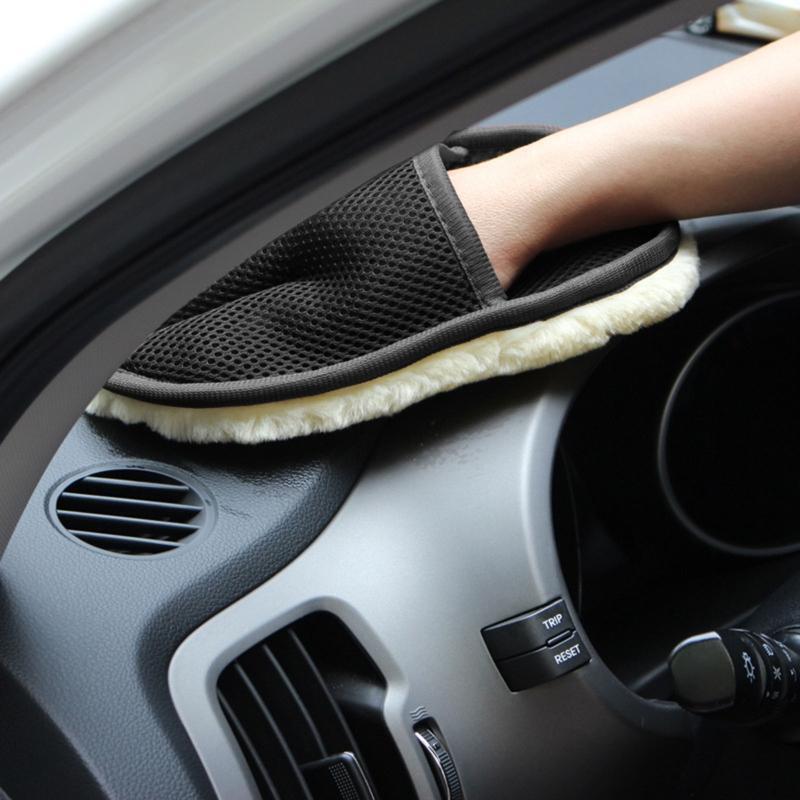 Car Styling Wool Soft Car Washing Gloves Cleaning Brush Automobilw Care Towels
