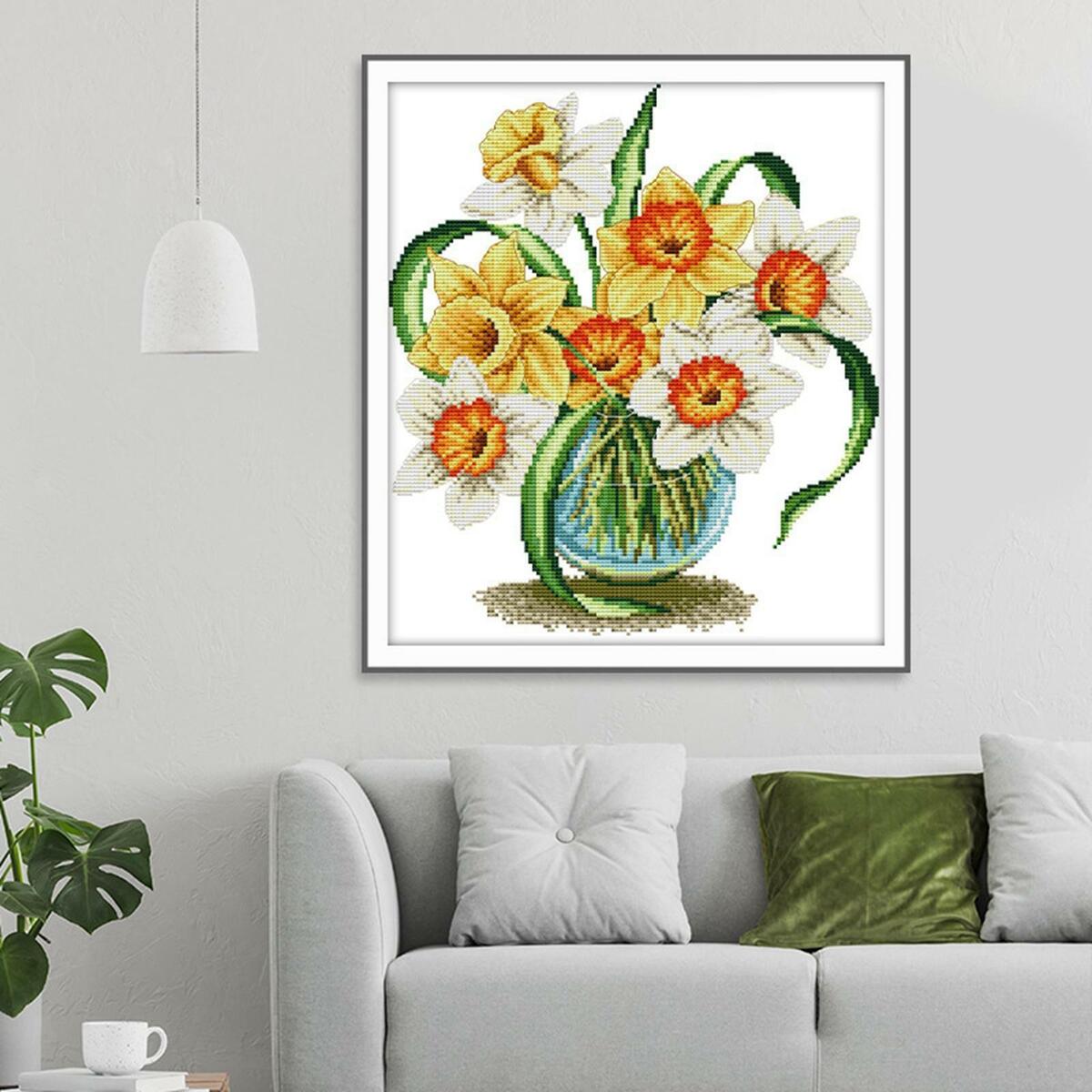 Floral  Stamped Kit DIY Full  of Embroidery Starter Kits