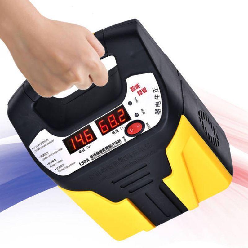 12V 24V Pulse Repairing Charger with LCD Display Motorcycle Car Battery Charger