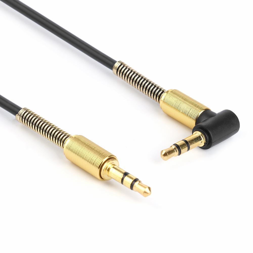 3.5mm Jack Stereo 1m Audio Cable Male to Male 90 Right Angle Cable (Black)