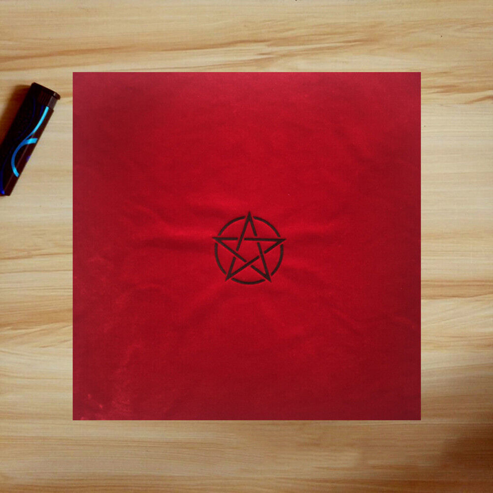 2pcs Vevet Altar Tarots Tablecloth with Bags Board Game Supplies (Red)
