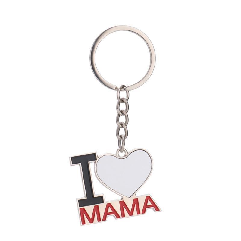 Mother's Day Creative Heart-shaped Blank Thermal Transfer Keychain Accessories