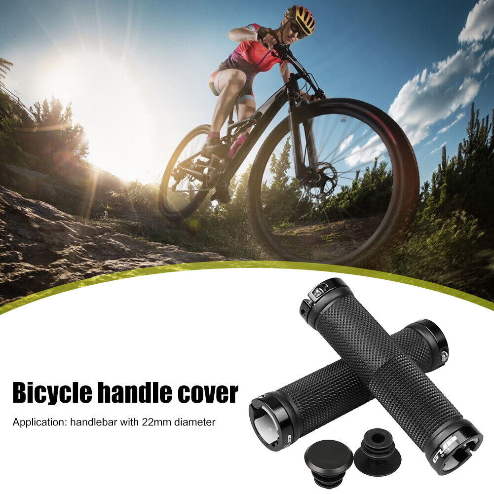 1 Pair GUB Bicycle Handlebar Grip Lock Rubber Bike Anti-slip Grips (Black)