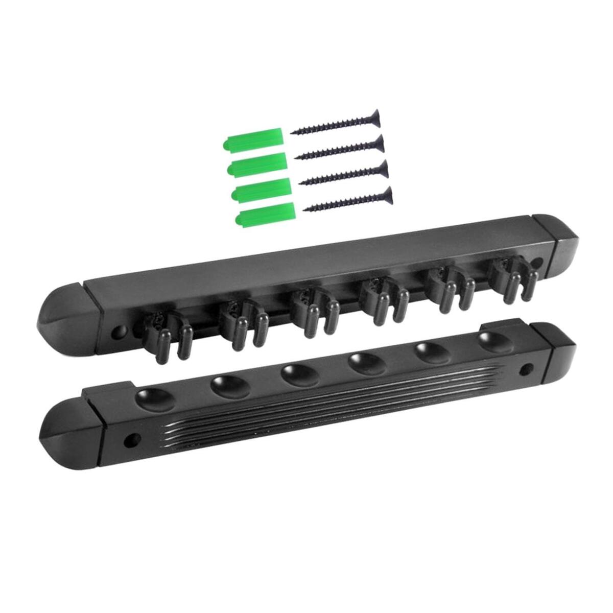 6 Pool Billiard Cue Rack Table Sticks Cue Clips Pool Balls Stick Holder