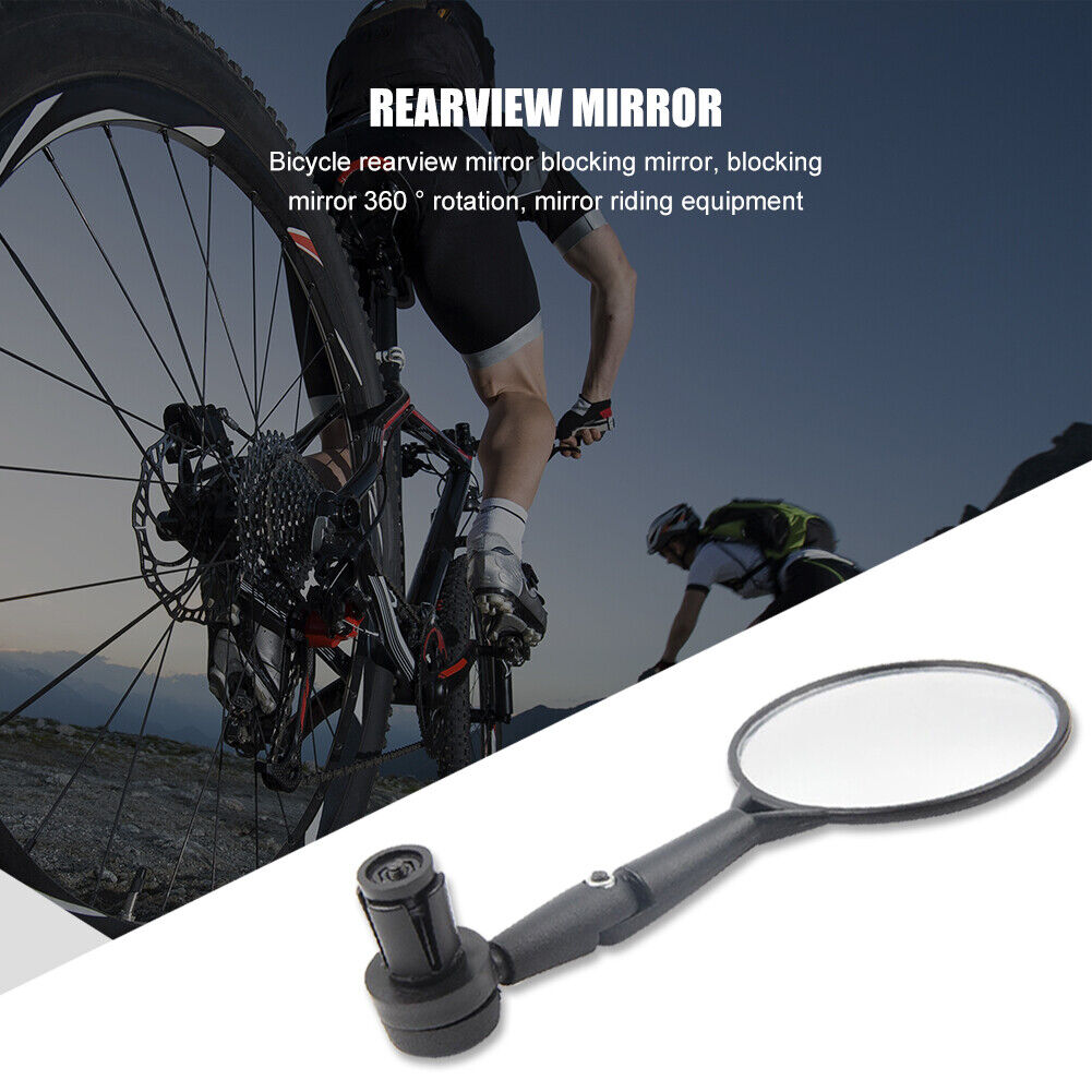 1pc Bicycle Handlebar End Mirrors 360 Rotatable Bike Side Rearview Mirror