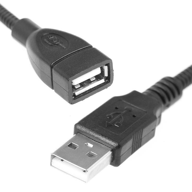 Flexible Metal USB 2.0 Male To Female Data Power Cord Stand Extension Cable 30CM