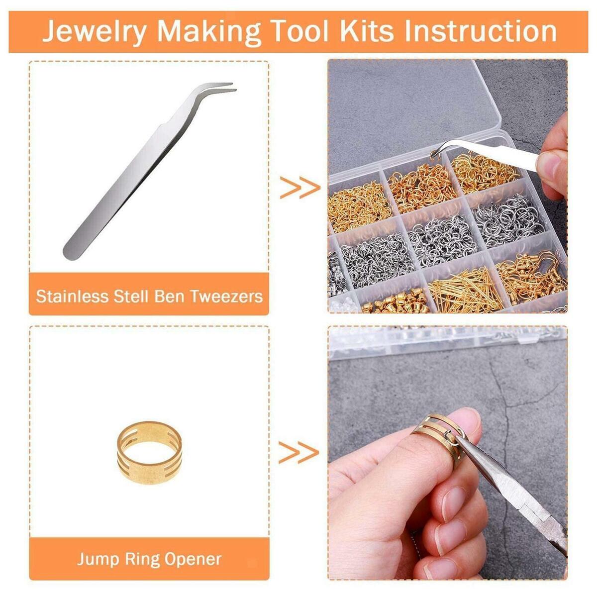 2290Pcs Earring Making Kit Backs Tools Jump Rings Opener Earring Repair