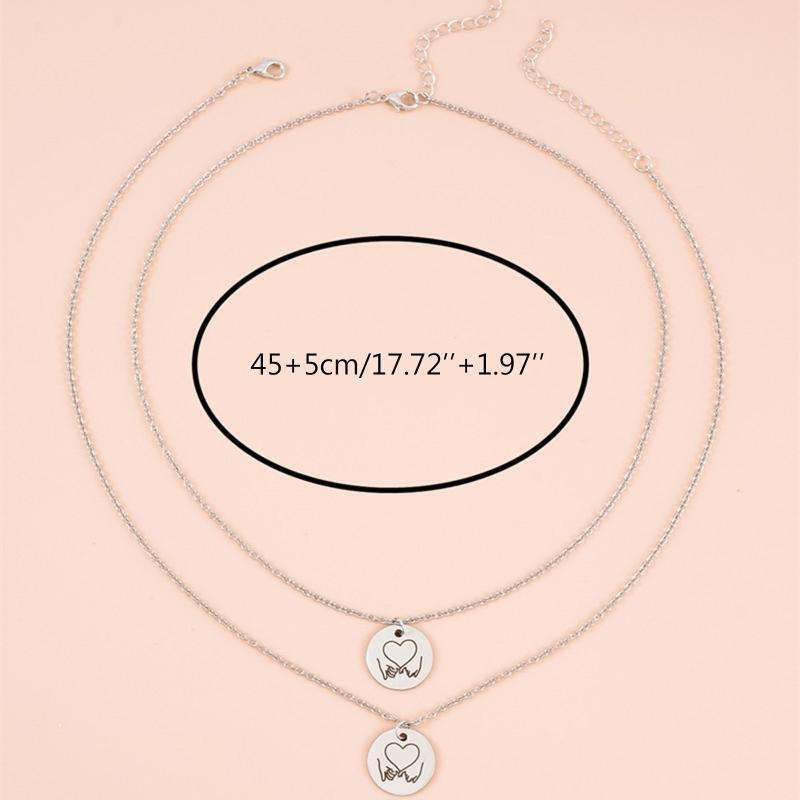 Korean Version Love Hook Round Card Couple Necklace Ins Cold Wind Simple Chain