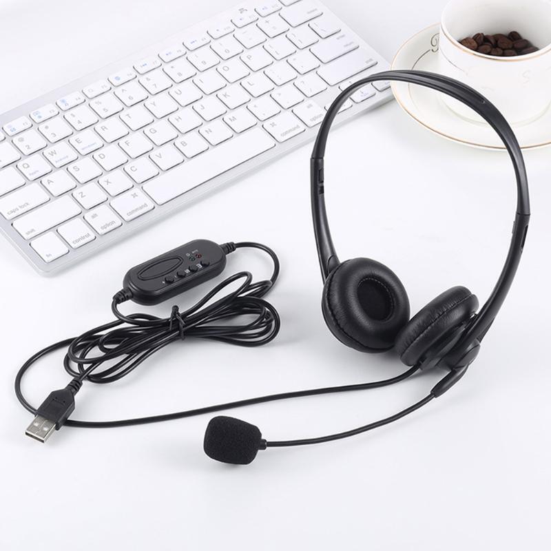 Adjustable Headset with Noise Reduction Microphone For Computers Laptop PC