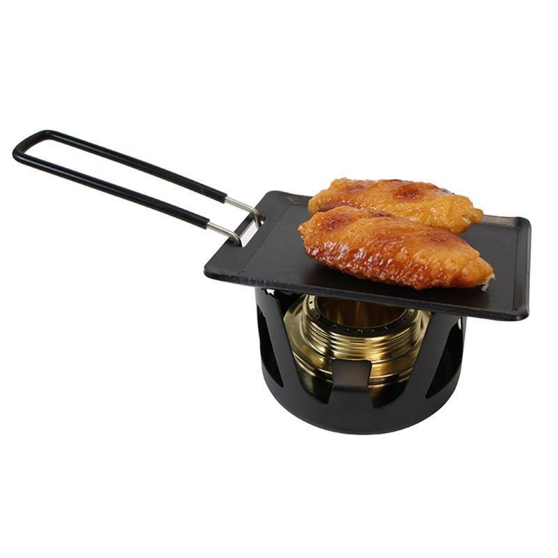 Small Grill Pan Nonstick Stove Top Grill Pan Outdoor Camping Griddle Plate