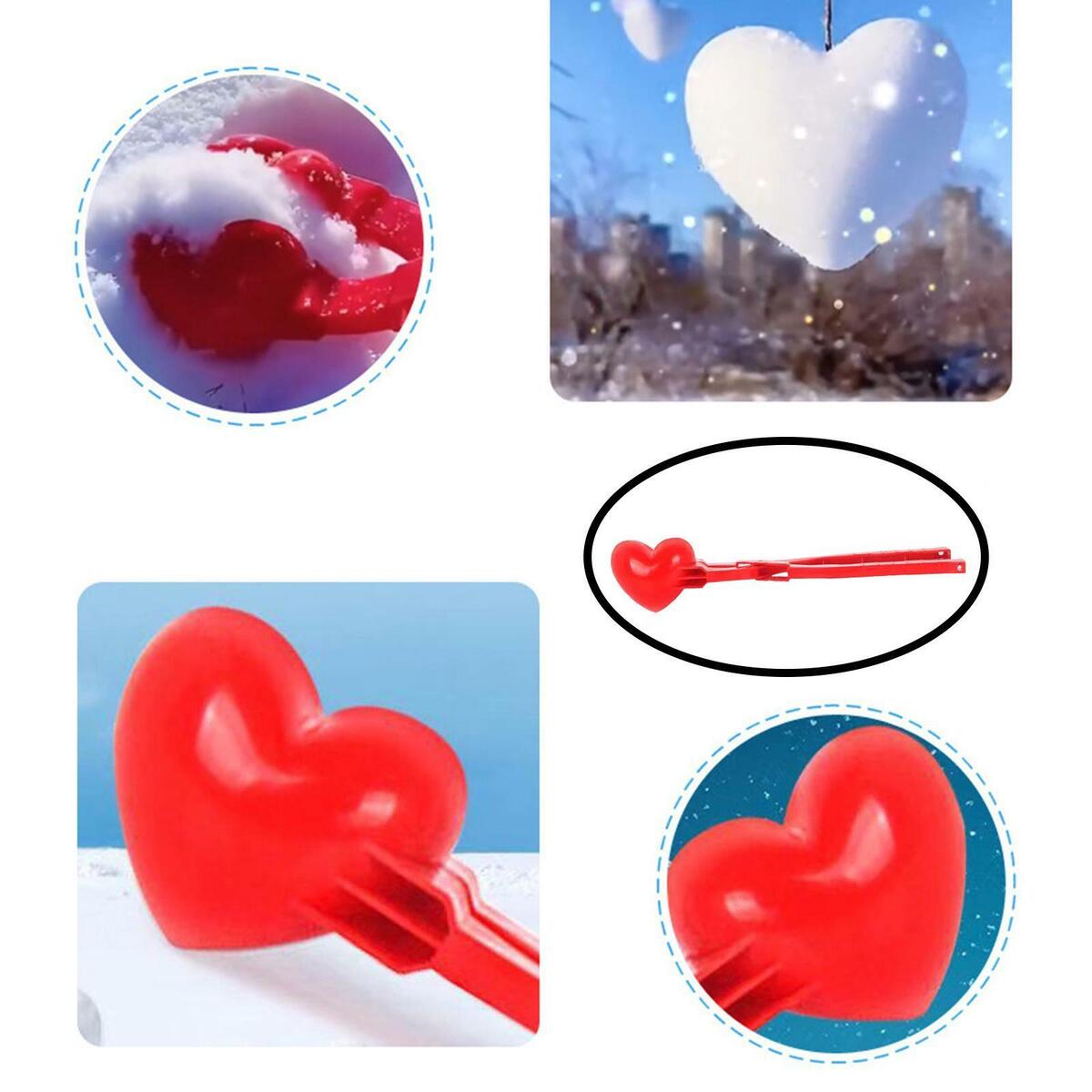 1pc Love Heart Snowbal Maker Children Snow Making Sand Mold Outdoor Games