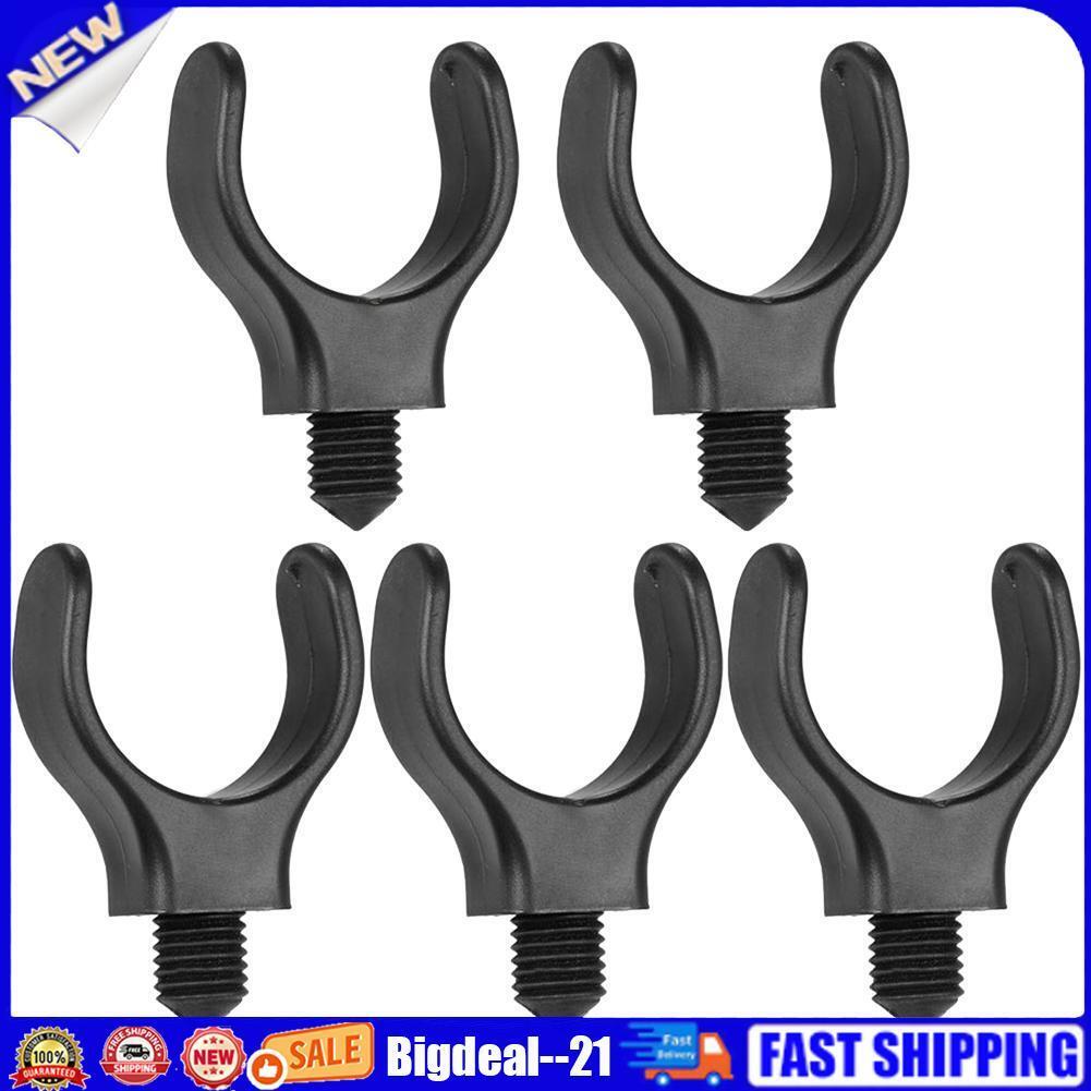 5pcs M3/8in Black Nylon Plastic Carp Fishing Rod Pole Holder Bracket Heads