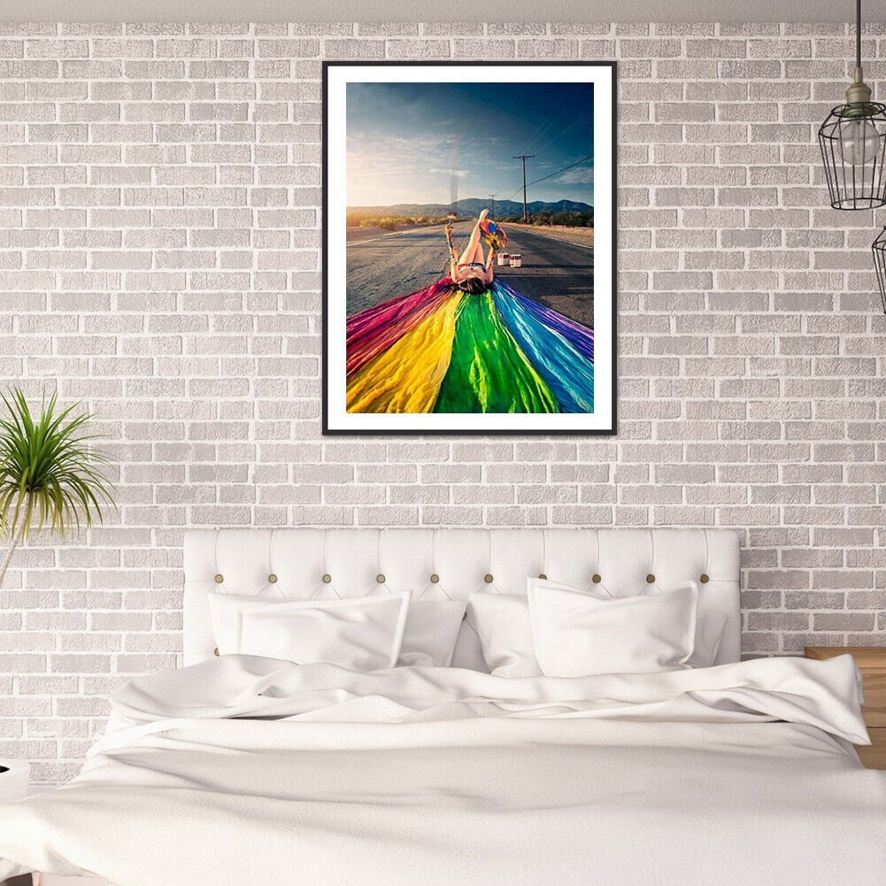 5D DIY Diamond Painting Rainbow Road Full Round Drill Home Living Room Art