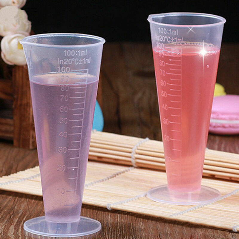 High 1Pcs 100ml  Plastic Measure Graduated Measuring Rice Medicine Cups Liquid