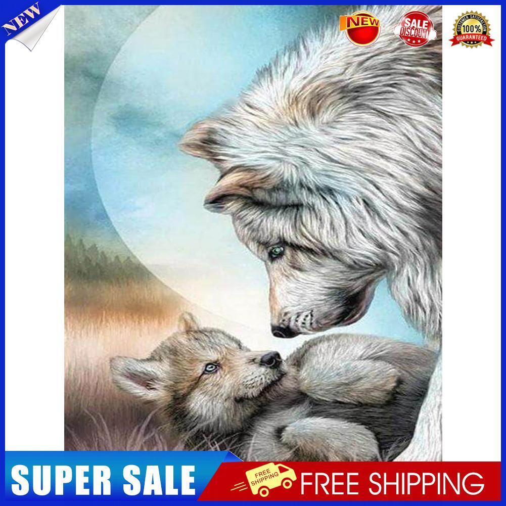 5D DIY Diamond Painting wolf Full Round Rhinestones Mosaic Home Decor