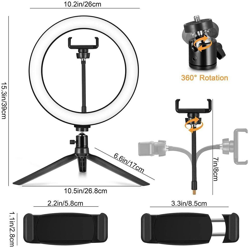 Ring Fill Light with Tripod Stand Photography Lighting For Tik Tok Youtube