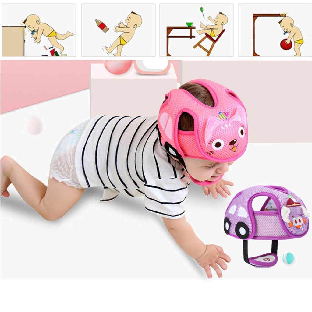 Infant Baby Toddler Safety Helmet Pink Sloths    Hat