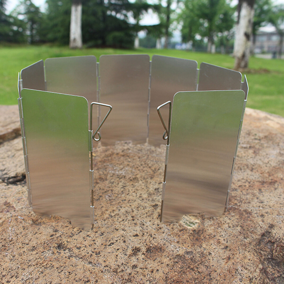 9 Plates Camp Gas Stoves Wind Shield Hiking Picnic Cooking Burner Wind Screen