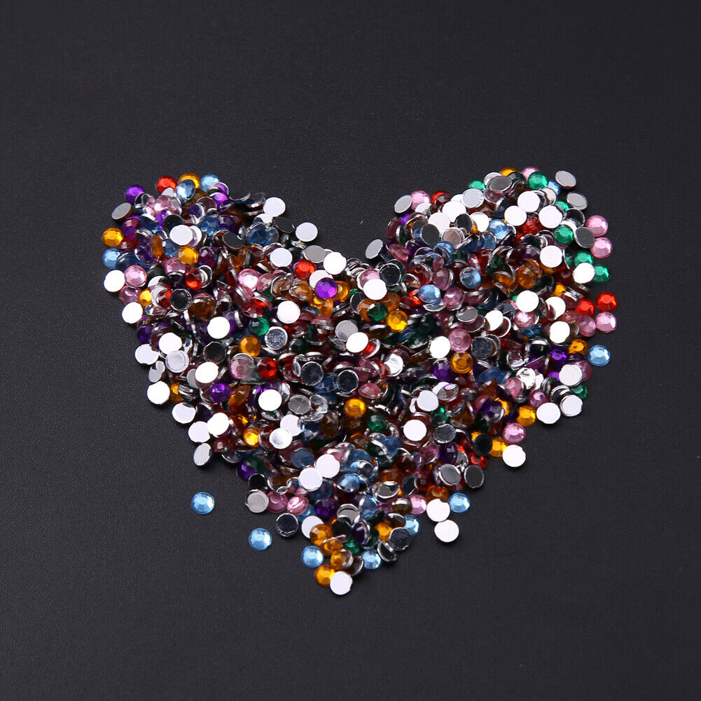 Acrylic Nail Art Tips Gems Crystal Rhinestones Glitter DIY Nail Decoration