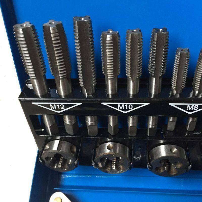 32pcs Metric Tap and Die Set Alloy Steel M3-M12 Wrench Screwdriver Drill Bits