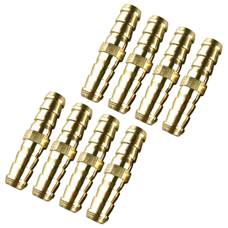 8pcs Brass 5/16" 8mm Straight Hose Barb Fitting Reducer Adapter Connector