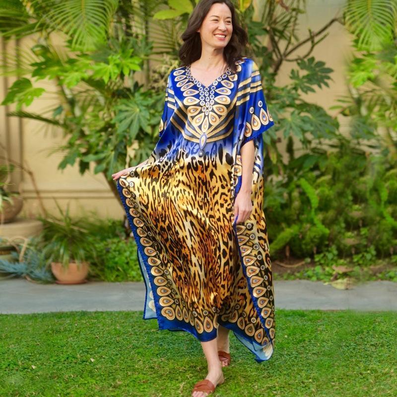 Women Kaftan Dress Beachwear Bikini Cover Up Comfort Nightdress Universal Size