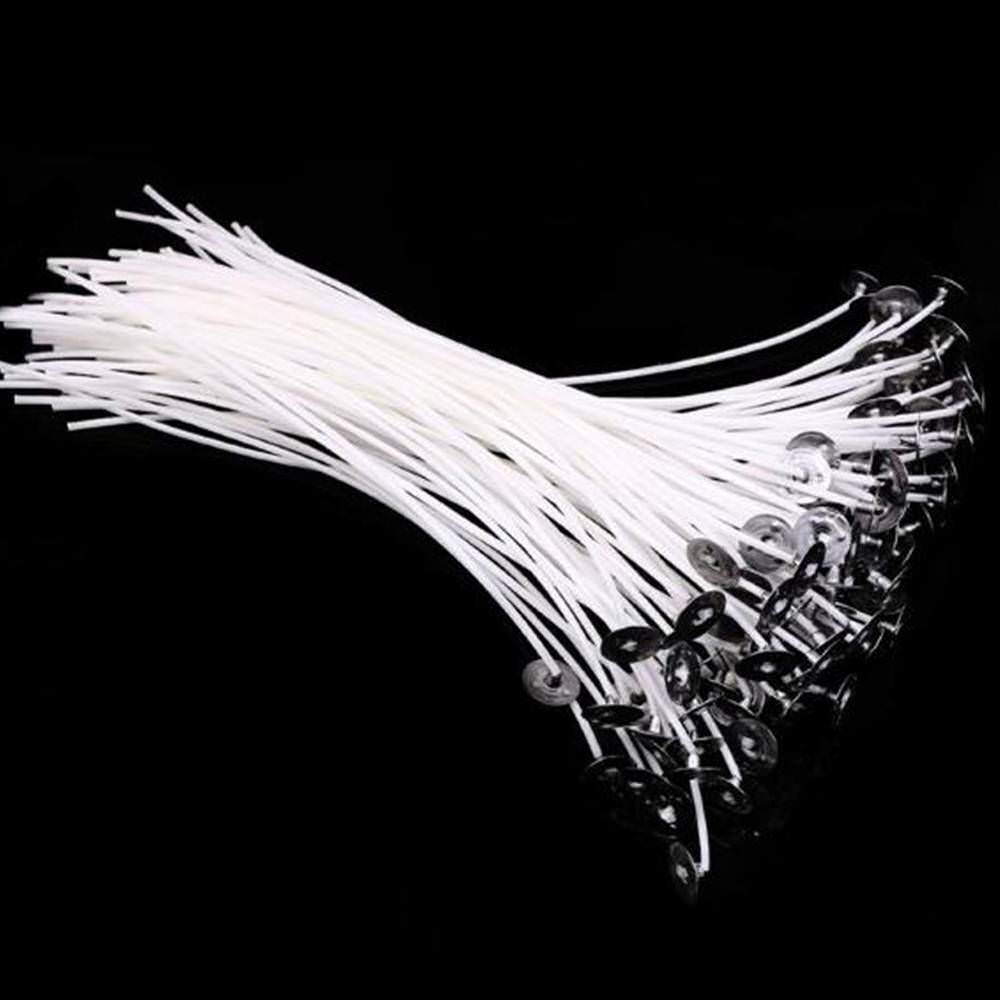 30 pcs 10cm Candle Wicks Cotton Core Waxed With Sustainers For Candle Making