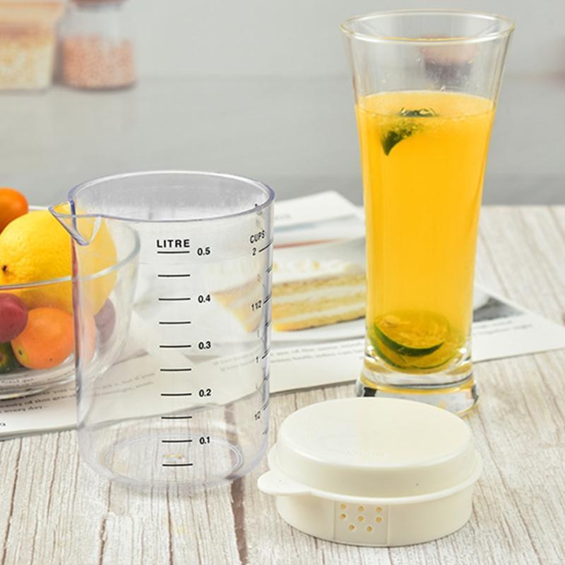 Clear Scales Beaker Mug 500ml Plastic Baking Measuring Cup Mixing Pitcher