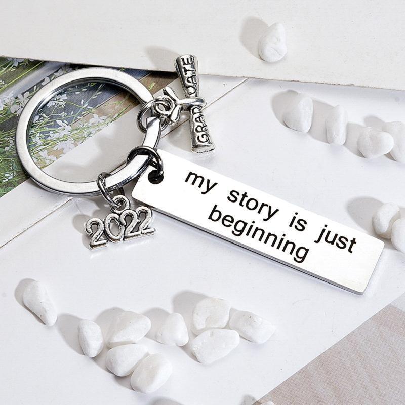 Graduation Season Gift Stainless Steel Keychain Ornaments Inspirational Jewelry