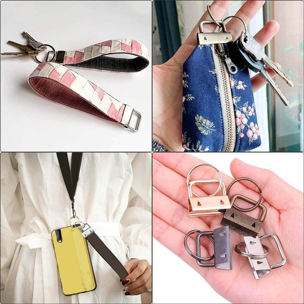 Key Fob Hardware Set with Key Rings  Keychain Tassels  Lanyard
