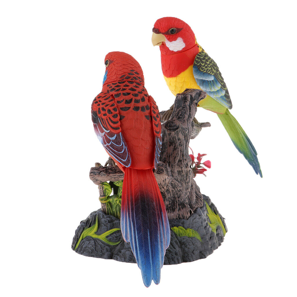 Dazzling  Singing Dancing Parrots Battery Operated Moving Chirping Birds
