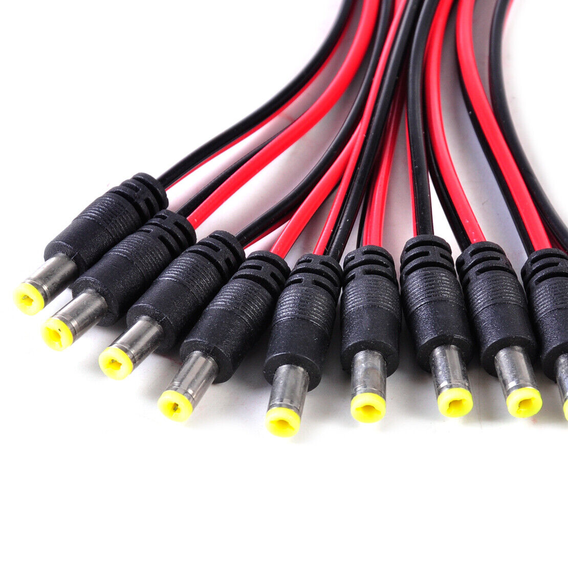 10pair 5.5*2.1mm Male & Female Cable Plug Wire Connector CCTV PSU Pigtail 12V Li
