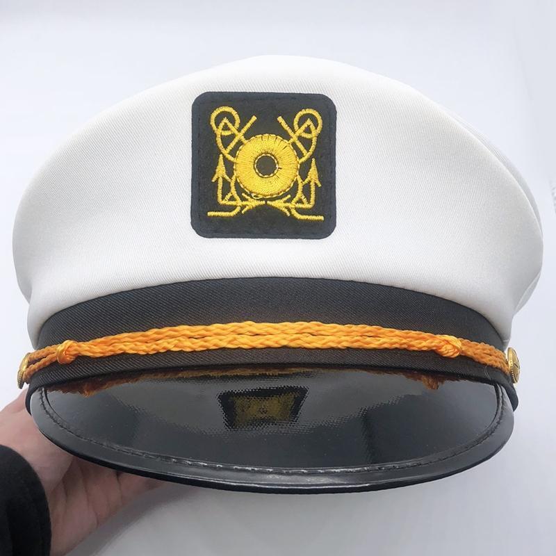 Adjustable Yacht Captain Hat Sailor Captain Costume Navy Marine Hat Sailor Cap
